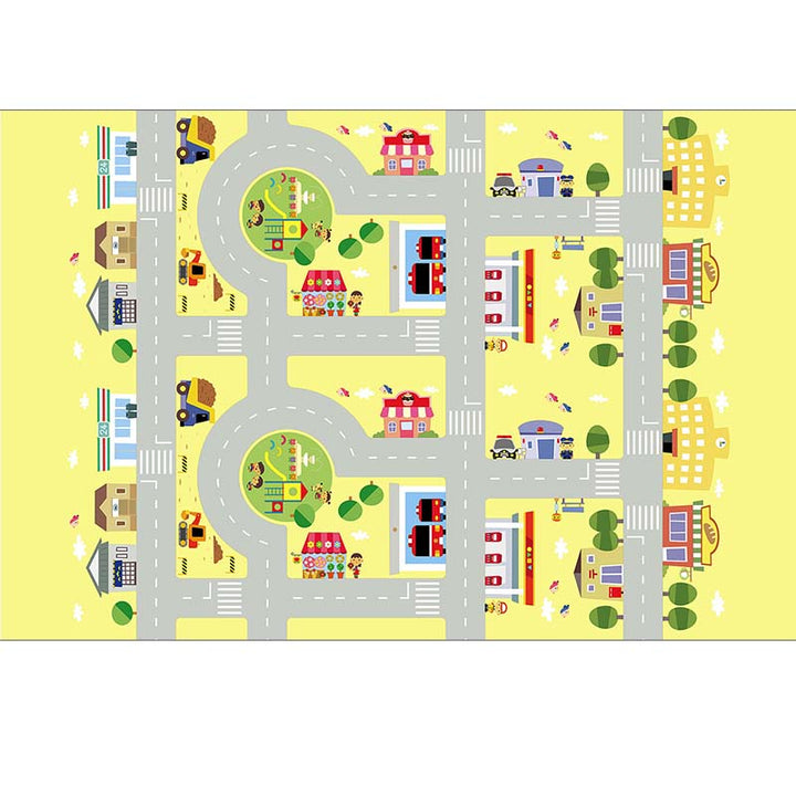 RAY STAR City Roadmap Design Baby Play Mat Climbing Mats in Roll with Extra Cushion Indoor Activity Mat Foldable Climbing Mat