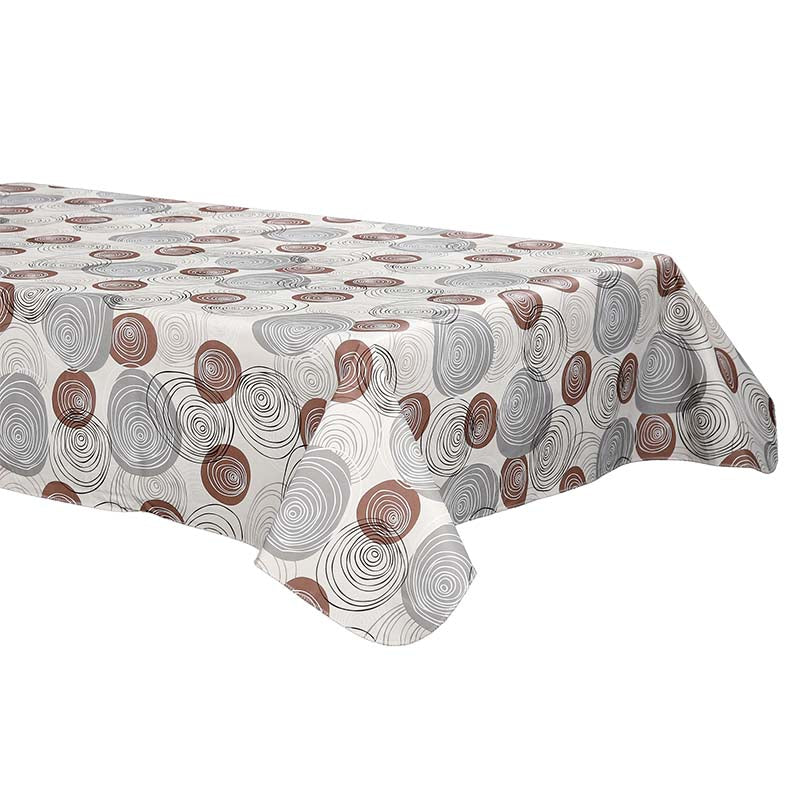 Vinyl Modern Dot Design Tablecloth With Flannel Backing Round and Rectangle