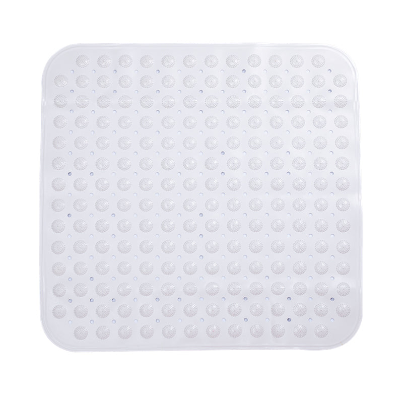 RAY STAR Non-Slip Bathtub Mat White Square Theme 25.2''X26.3''