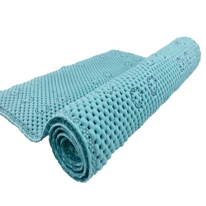 RAY STAR 17''X36'' Aqua Blue Non Slip, Soft Foam Bathtub Mats Bath Mat with Drain Holes, Suction Cups